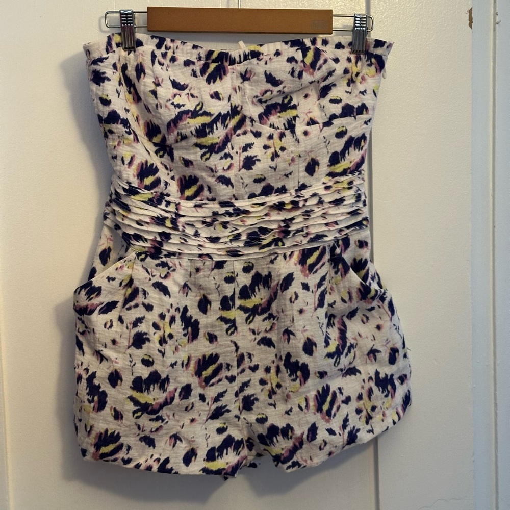 Purple & yello Strapless Romper